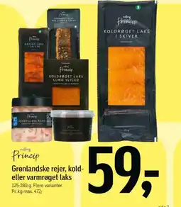 Føtex Grønlandske rejer, kold- eller varmrøget laks tilbud