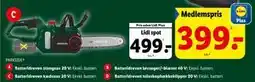 Lidl Batteridreven kædesav 20 V, DKK 499, App-pris tilbud