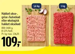 Føtex Hakket okse-, grise-/kalvekød eller økologisk hakket oksekød tilbud