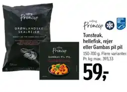 Føtex Tunsteak, hellefisk, rejer eller Gambas pil pil tilbud
