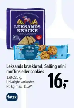 Føtex Leksands knækbrød, Salling mini muffins eller cookies tilbud