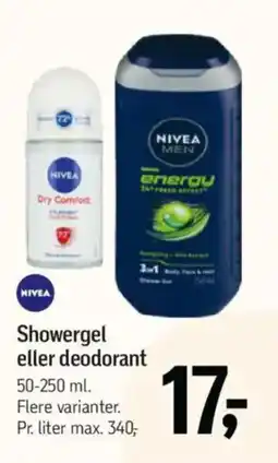 Føtex NIVEA Showergel eller deodorant tilbud