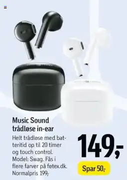 Føtex Music Sound trådløse in-ear tilbud