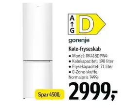 Føtex Gorenje Køle-fryseskab tilbud