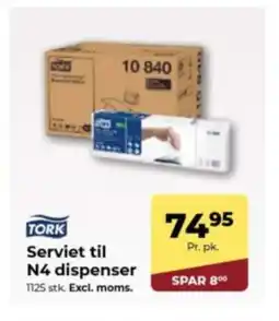 Dagrofa Food Service TORK Serviet til N4 dispenser tilbud
