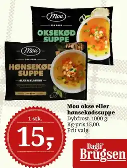 Dagli'Brugsen Mou okse eller hønsekødssuppe tilbud