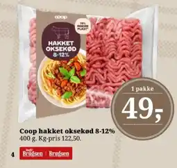 Dagli'Brugsen Coop hakket oksekød 8-12% tilbud