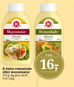 Dagli'Brugsen K-Salat remoulade eller mayonnaise tilbud