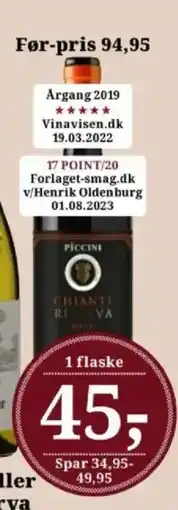 Dagli'Brugsen Piccini Chianti Riserva tilbud