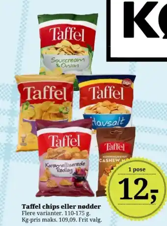 Dagli'Brugsen Taffel chips eller nødder tilbud