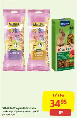 Maxi Zoo VITAKRAFT og MultiFit sticks tilbud