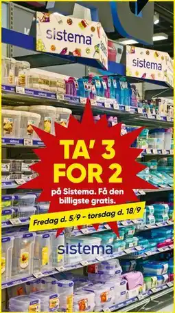 Bilka TA’ 3 FOR 2 på Sistema tilbud