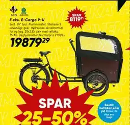 Bilka E-Cargo 9-U, DKK 19879.29 tilbud