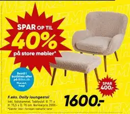 Bilka Dolly loungestol, DKK 1600 tilbud