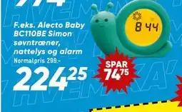 Bilka Alecto Baby BC110BE Simon søvn træner, nattelys og alarm, DKK 224.25 tilbud