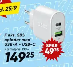 Bilka SBS oplader med USB-A + USB-C, DKK 149.25 tilbud