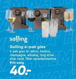 Bilka Salling 4 pak glas, DKK 40 tilbud