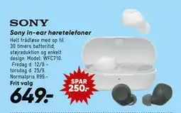 Bilka Sony in-ear høretelefoner, DKK 649 tilbud