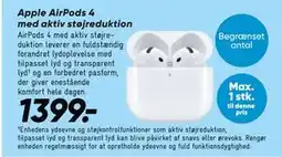 Bilka Apple AirPods 4 med aktiv støjreduktion, DKK 1399 tilbud