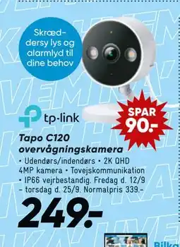 Bilka Tapo C120 overvågningskamera, DKK 249 tilbud