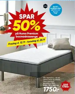 Bilka Huma Premium boxmadrassenge, DKK 1750 tilbud