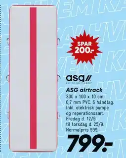 Bilka ASG airtrack, DKK 799 tilbud