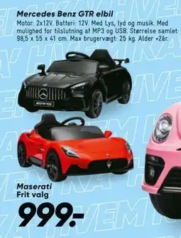 Bilka Mercedes Benz GTR elbil, DKK 999 tilbud
