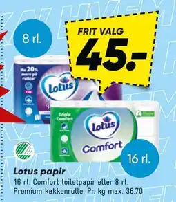 Bilka Lotus papir, DKK 45 tilbud