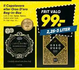 Bilka Il Capolavoro eller Orso D’oro Bag-in-Box, DKK 99 tilbud