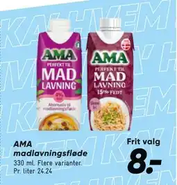 Bilka AMA madlavningsfløde, DKK 8 tilbud