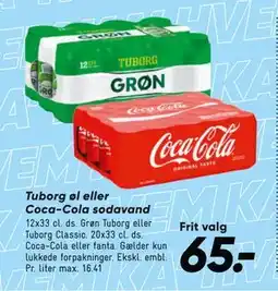 Bilka Tuborg øl eller Coca-Cola sodavand, DKK 65 tilbud