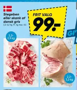 Bilka Stegeben eller skank af dansk gris, DKK 99 tilbud