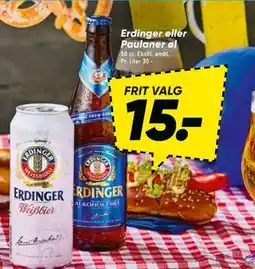Bilka Erdinger eller Paulaner øl, DKK 15 tilbud