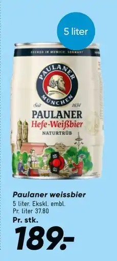 Bilka Paulaner weissbier, DKK 189 tilbud
