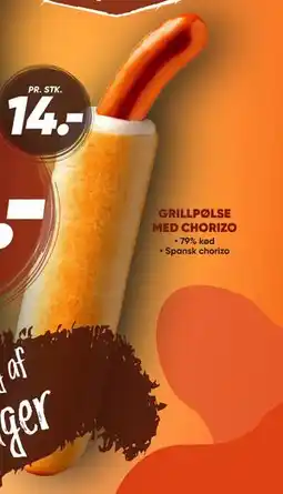 Bilka GRILLPØLSE MED CHORIZO, DKK 25 tilbud