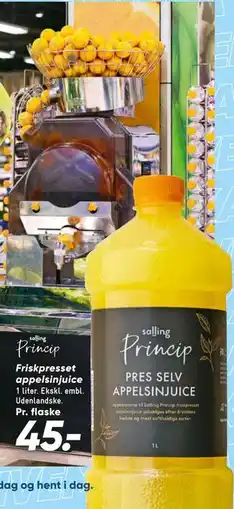 Bilka Friskpresset appelsinjuice, DKK 45 tilbud