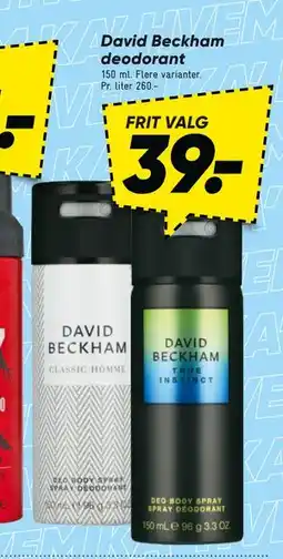 Bilka David Beckham deodorant, DKK 39 tilbud