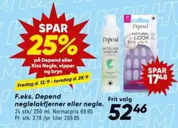 Bilka SPAR 25% på Depend eller Kiss Negle, vipper og bryn tilbud