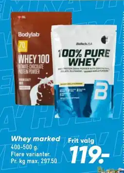 Bilka Whey marked, DKK 119 tilbud
