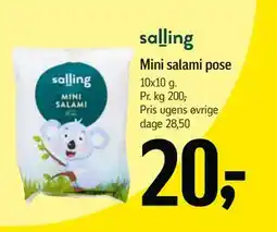 Føtex Mini salami pose, DKK 20 tilbud