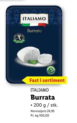 Lidl ITALIAMO Burrata tilbud