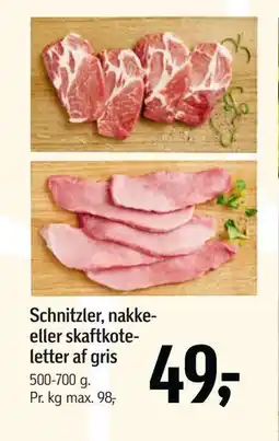 Føtex Schnitzler, nakke- eller skaftkoteletter af gris, DKK 49 tilbud
