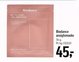 Føtex Biodance ansigtsmaske, DKK 45 tilbud
