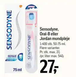 Føtex Sensodyne, Oral-B eller Jordan mundpleje, DKK 27 tilbud