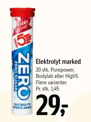 Føtex Elektrolyt marked, DKK 29 tilbud