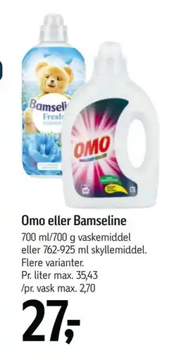 Føtex Omo eller Bamseline, DKK 27 tilbud
