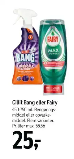Føtex Cillit Bang eller Fairy, DKK 25 tilbud