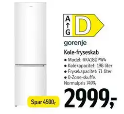 Føtex GORENJE Køle-fryseskab, DKK 2999 tilbud