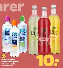 Netto Active O2 eller Rynkeby frugtbrus, DKK 10 tilbud