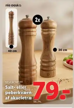 Lidl Salt- eller peberkværn af akacietræ, DKK 79 tilbud